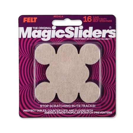 Magic Sliders Magic Sliders Felt Self Adhesive Protective Pads Oatmeal Round 1 in. W X 1 in. L 16 pk 63414